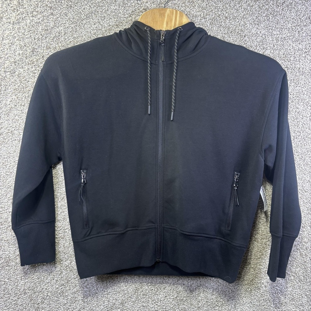 Old Navy Active Hoodie Womens Large Black Dynamic Fleece‎ Full Zip Athletic